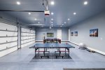 Ping pong, pool, TVs, and work out equipment